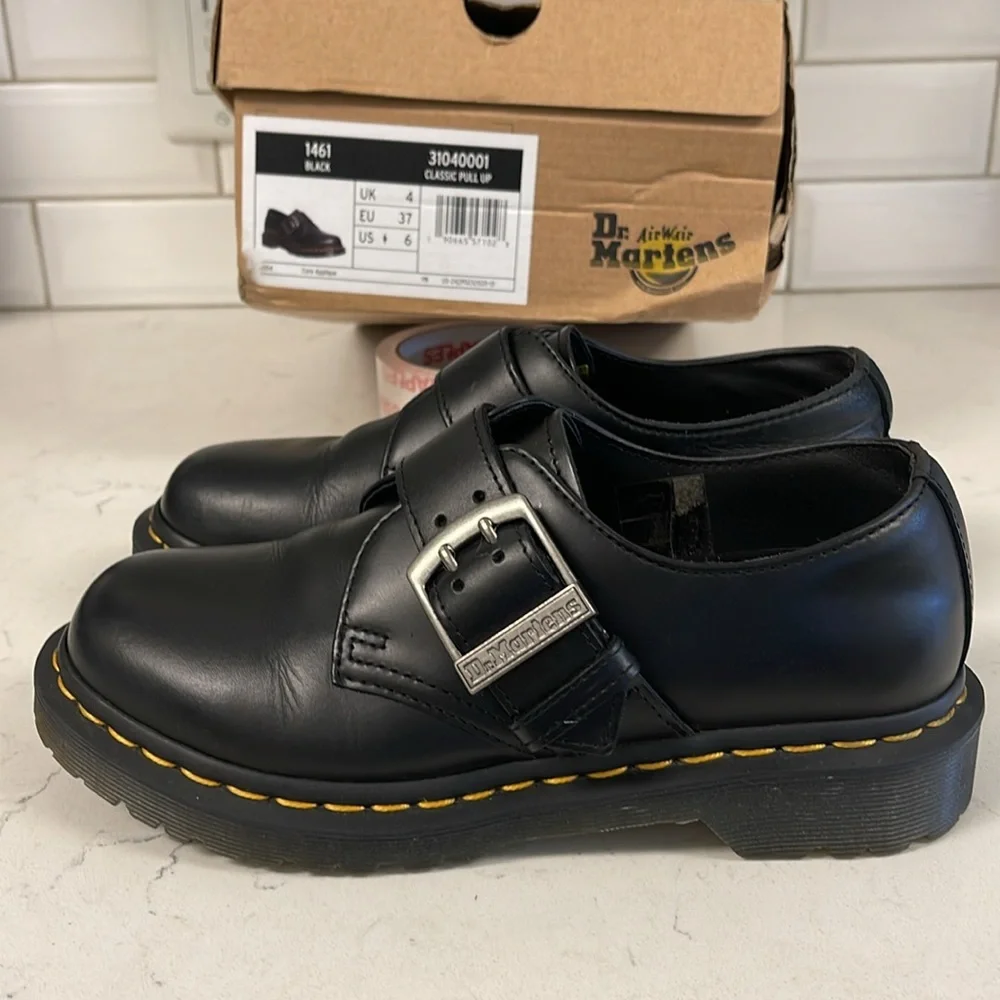 Dr. Martens 1461 BUCKLE PULL UP LEATHER OXFORD SHOES Size 6 - Picture 10 of 17
